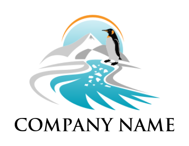 pet logo maker penguin on ice berg
