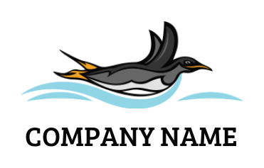pet logo maker penguin on the waves 