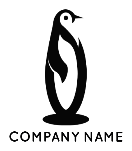 pet logo template penguin silhouette