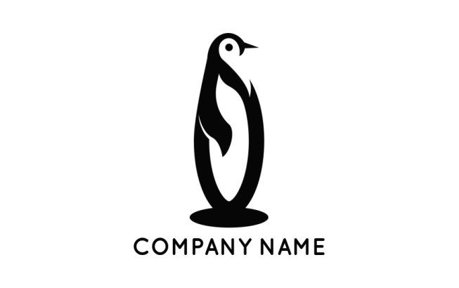 pet logo template penguin silhouette