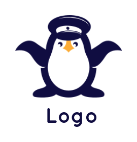 penguin wearing captain hat 
