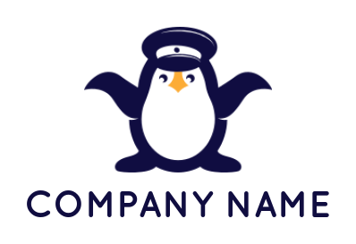 penguin wearing captain hat 