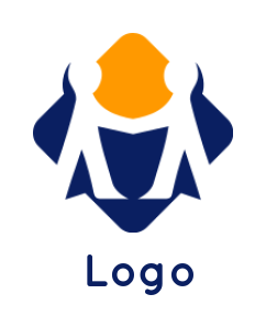 design an employment logo people barrier in round rectangle 