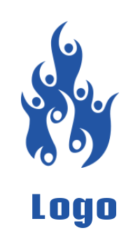 make an employment logo people in a flame 