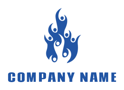 make an employment logo people in a flame 