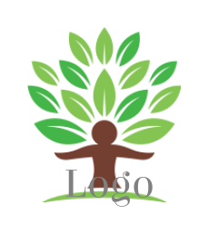 Generate a of People tree with green leaves 