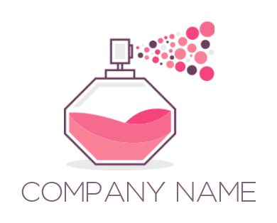 beauty logo icon of perfume spray with circles