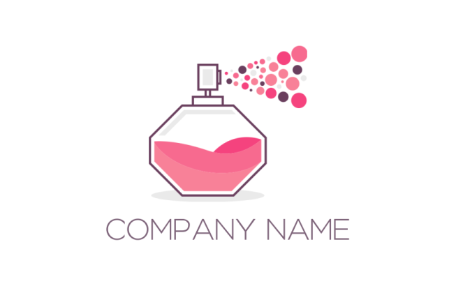beauty logo icon perfume spray with circles - logodesign.net