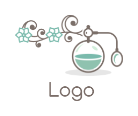 make a beauty logo perfume spray with floral