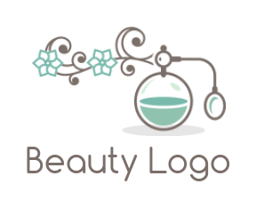 make a beauty logo perfume spray with floral