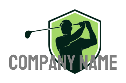 person playing golf inside shield 