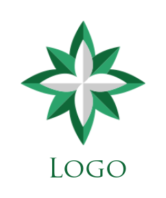 spa logo template petals forming north star - logodesign.net