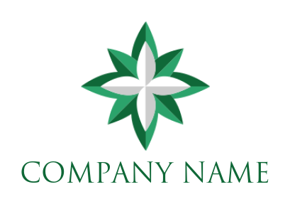 spa logo template petals forming north star - logodesign.net