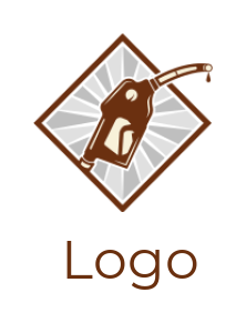 design an energy logo petrol nozzle in square