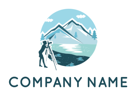 photography logo online photographer taking picture of mountains - logodesign.net