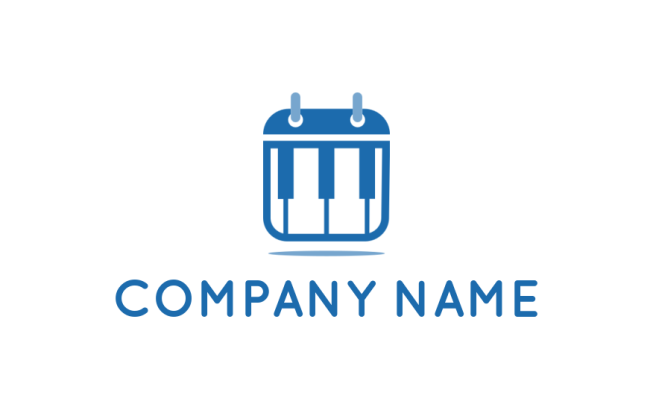 entertainment logo icon piano in calendar - logodesign.net