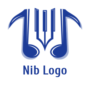 music logo online piano keys between music notes - logodesign.net