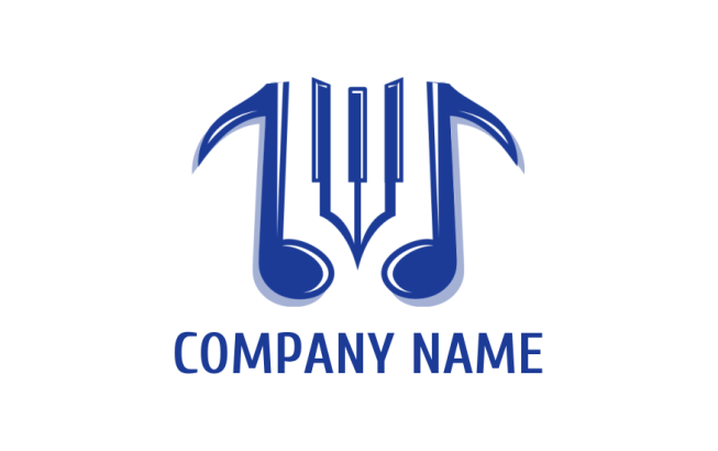 music logo online piano keys between music notes - logodesign.net ...