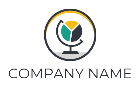 Investment logo pie chart globe in circle