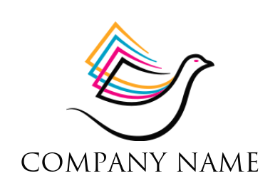 make a pet logo pigeon with colorful paper sheet wings