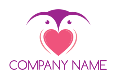 pet logo icon pigeon with heart