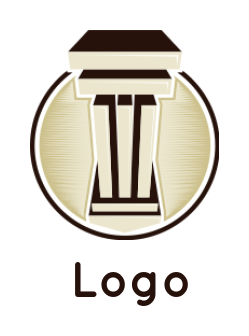 law firm logo icon pillar column in circle - logodesign.net
