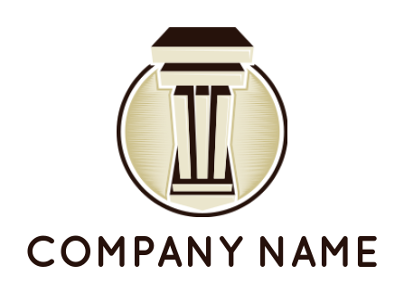 law firm logo icon pillar column in circle - logodesign.net