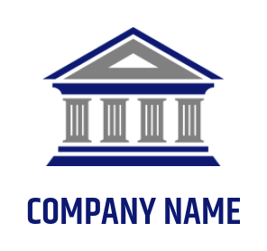 design a law firm logo pillar in front of courthouse building