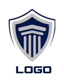 law firm logo maker pillar in shield - logodesign.net