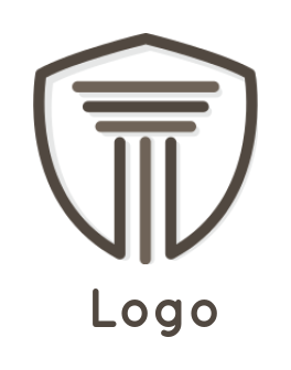 law firm logo icon pillar in shield - logodesign.net