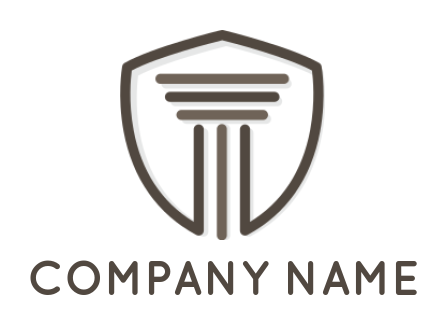 law firm logo icon pillar in shield - logodesign.net