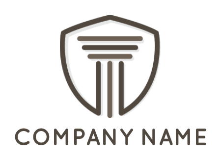 law firm logo icon pillar in shield - logodesign.net