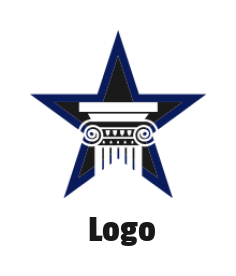 generate a law firm logo pillar in star - logodesign.net