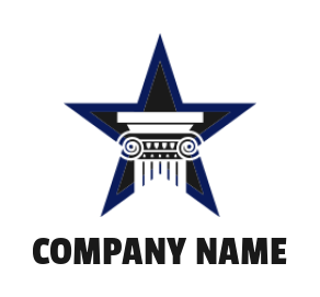 generate a law firm logo pillar in star - logodesign.net