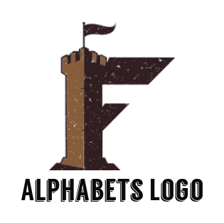 Generate a Letter F logo pillar flag forming letter F 