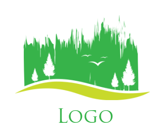 Edit a of pine trees and brushed background | Logo Template by  