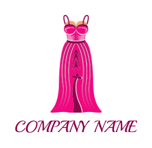 create an apparel logo icon pink evening dress