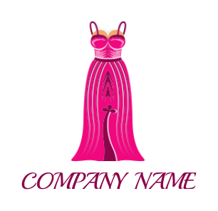 apparel logo icon pink evening dress - logodesign.net