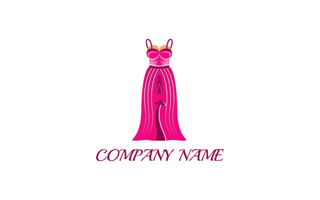 apparel logo icon pink evening dress - logodesign.net