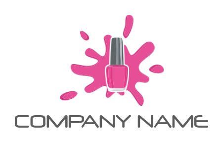 beauty logo splash around nail paint bottle