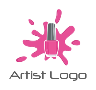 beauty logo splash around nail paint bottle