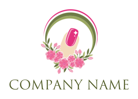beauty logo image nail spa sparkling in flowers