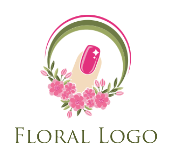 beauty logo image nail spa sparkling in flowers