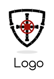 construction logo pipe lines forming shield