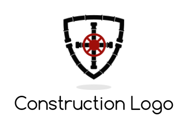 construction logo pipe lines forming shield