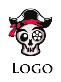 entertainment logo pirate skull with reel eye