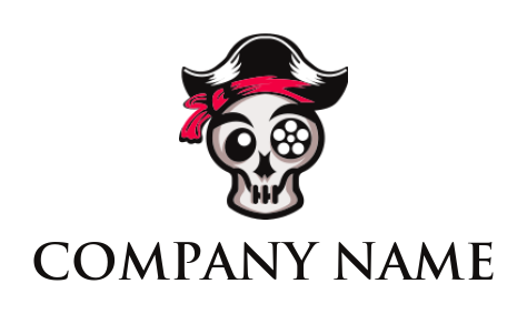 entertainment logo pirate skull with reel eye