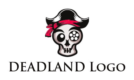 entertainment logo pirate skull with reel eye