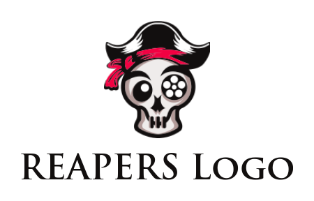 pirate skull with reel eye 