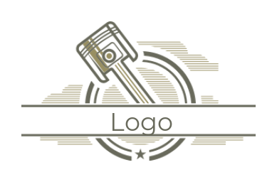 auto logo piston in abstract circle with star